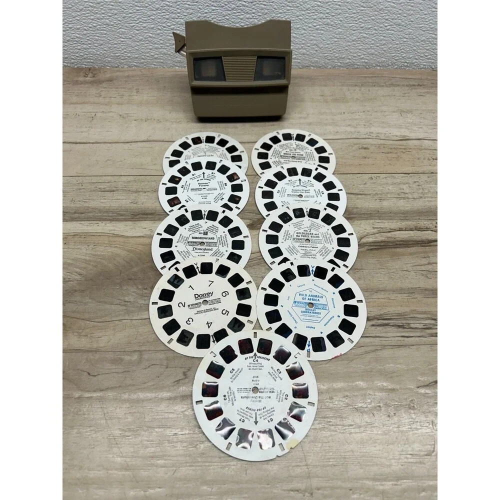 Vtg 1960s Sawyer View-Master 3D Color Slide Stereoscopic With 9 Reels Lot
